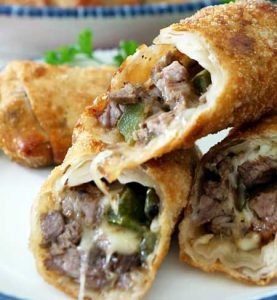 Philly Cheese Steak Egg Rolls