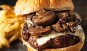 mushroom swiss burger