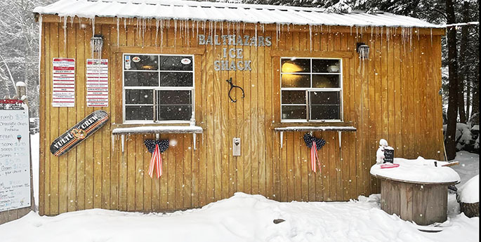 Balthazar's Ice Shack in Winter